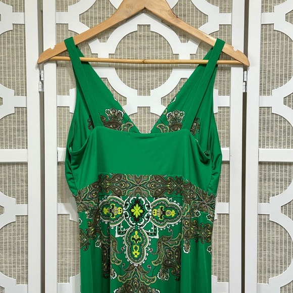 INC International Concepts Y2K Boho Babydoll Maxi Dress Womens M Paisley Maximal - Picture 5 of 9